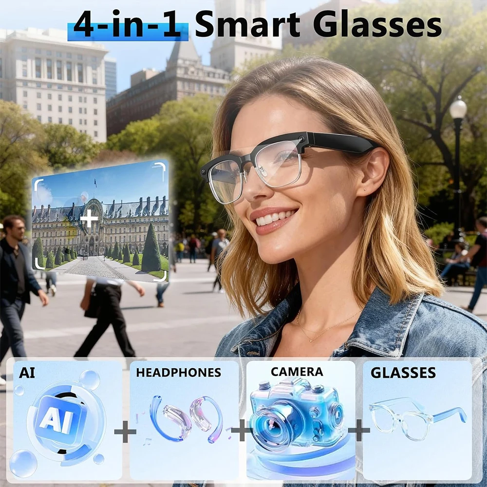 4K Smart AI Glasses 8MP Camera - Smart Glasses Lens recension och pris